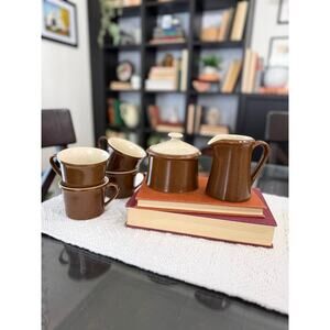 Vintage W. Dalton Imperial “Mocha” Stoneware Coffee Set